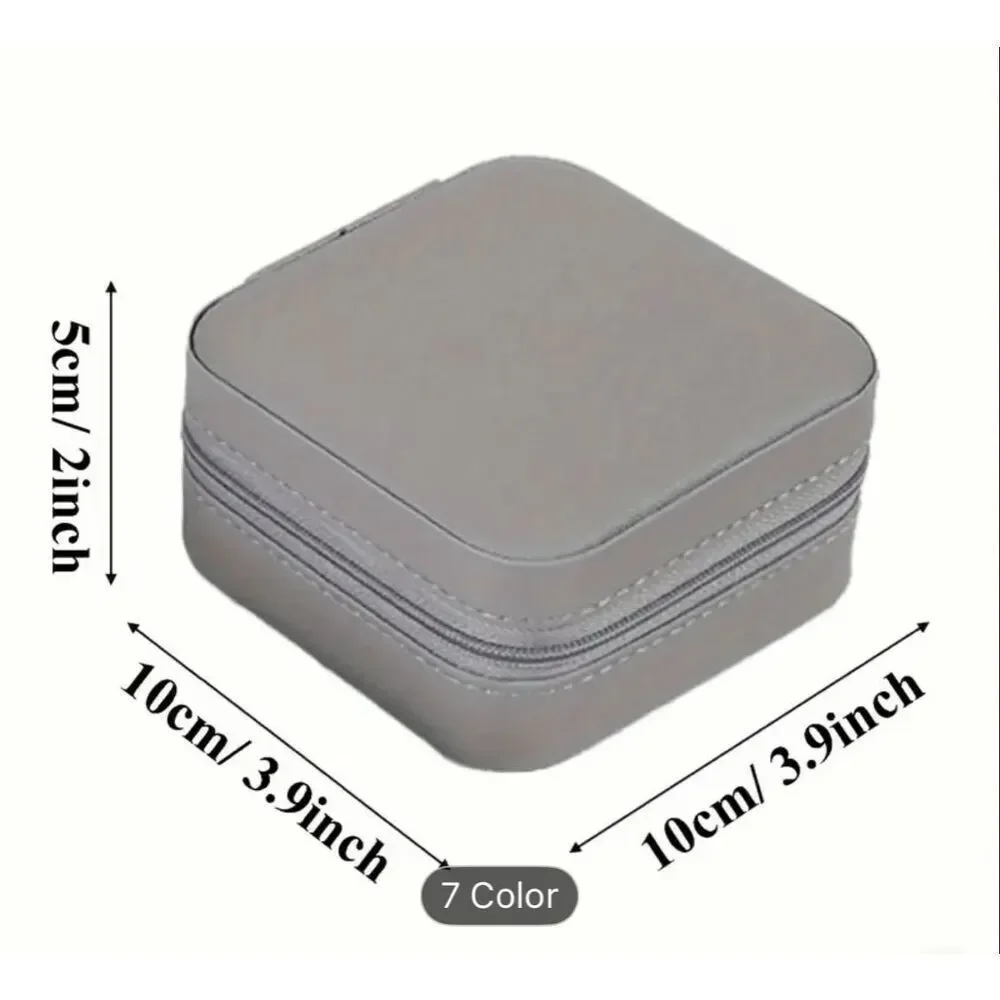 NWT Jewelry Box Case Blue Pu Leather Jewelry Organizer Earrings Bracelets Rings